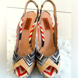 MISSONI Tessuto Slingback Platform Sandals—NEW